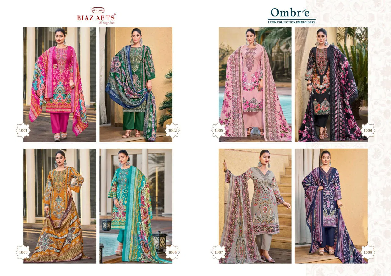 Ombre By Riaz Arts Karachi Lawn Printed Dress Material Wholesale Shop In Surat